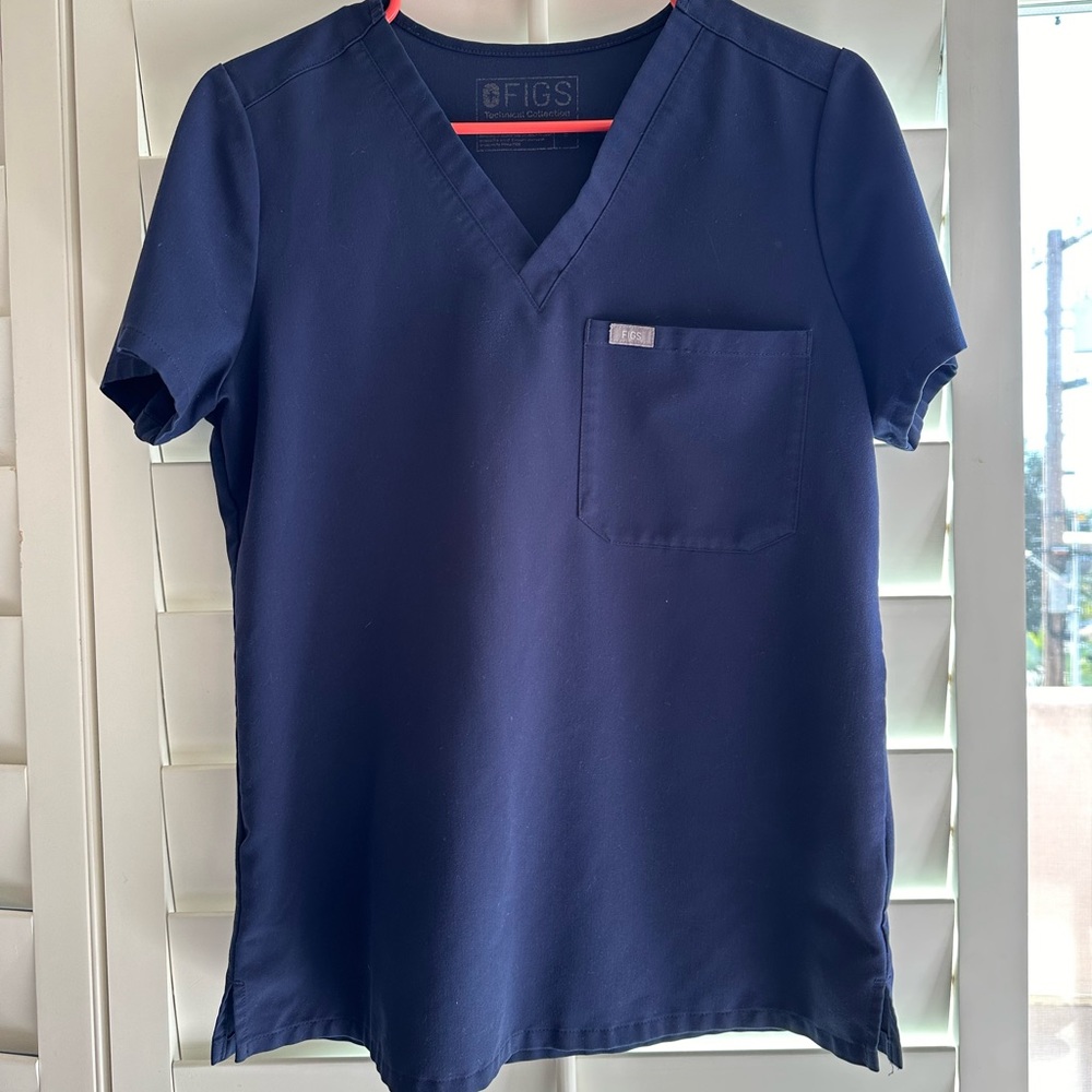 Catarina One-Pocket Scrub Top, Navy, Small